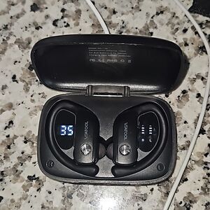 BMANI T16 True Wireless Earbuds with Ear hooks 5.0 HiFi Dual LED Display Black